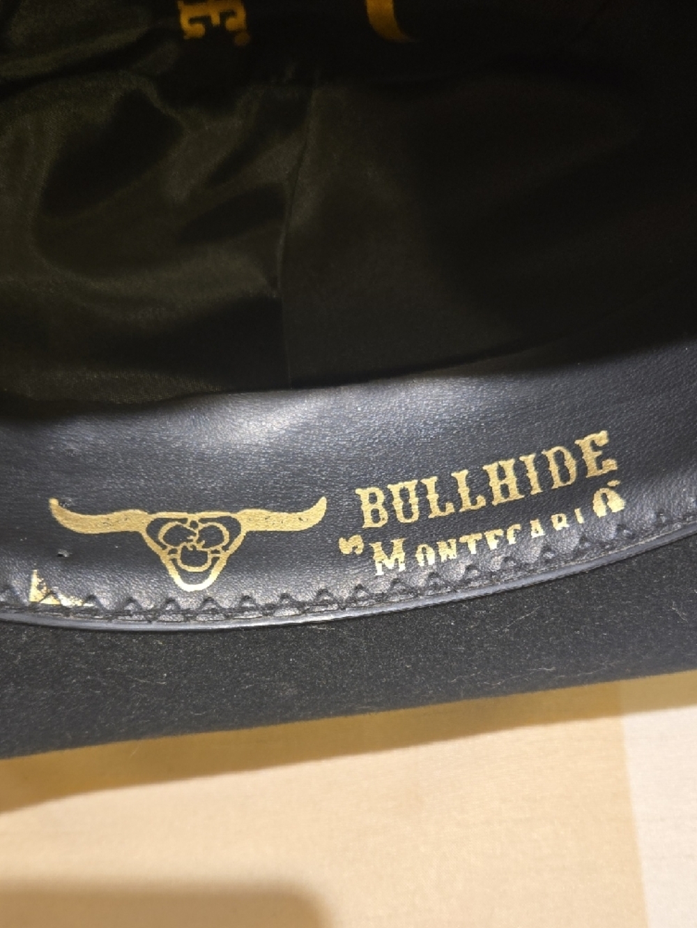 Black Felt Wide-Brim Cowboy Hat with Decorative Band - Picture 7 of 15